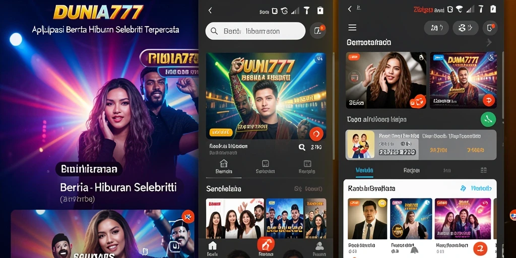 Tampilan antarmuka DUNIA777 menampilkan berita hiburan menarik.