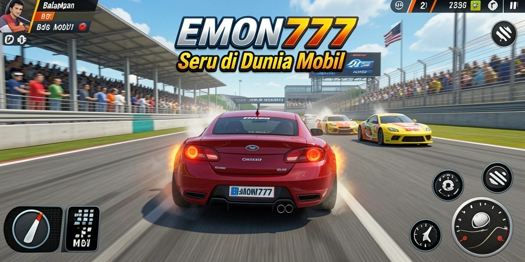 Screenshot EMON777 menunjukkan suasana balapan yang mendebarkan.