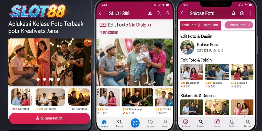 Tampilan antarmuka SLOT88 yang user-friendly untuk kolase foto.